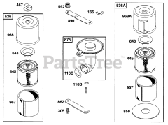 Briggs & Stratton 190432-6115-01 - Briggs & Stratton Horizontal Engine Air Cleaner Grps