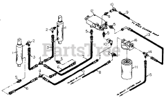 White Outdoor FR-2200 D (130-028-190) - White Outdoor Front-Mount Riding Mower (1990) Lift Cylinder, Valve &amp; Filter Assembly