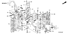 Honda BF200 A4 XA (BAEJ) - Honda Marine Engine, Made in Japan (SN: BAEJ-1200001 - BAEJ-1299999) FUEL PIPE + INJECTOR
