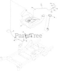 Toro 74465 (HD 2000) - Toro 48" Titan Zero-Turn Mower (SN: 400000000 - 403350971) Fuel Tank and Vent Hose System Assembly