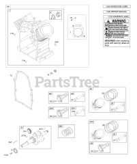 Briggs & Stratton 386447-0122-E2 - Briggs & Stratton Horizontal Engine Cylinder, Piston/Rings/Rods, Crankshaft