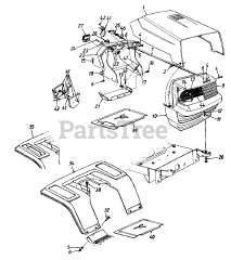 Lawn General 135P670H147 - Lawn General Lawn Tractor (1995) (Country General) Hood Style 0/Muffler