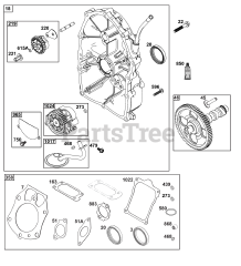 Briggs & Stratton 61E377-0041-J1 - Briggs & Stratton Horizontal Engine Crankcase Cover/Sump Group