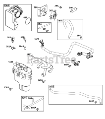 Briggs & Stratton 44Y977-0002-H5 - Briggs & Stratton Vertical Engine Throttle Body and Fuel Supply Group