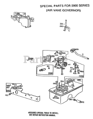 Briggs & Stratton 94502-5913-01 - Briggs & Stratton Vertical Engine Carburetor &amp; Fuel Tank Assy.