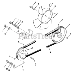 Toro A1-184801 (GT-1848) - Toro Garden Tractor (1982) Drive Belt And Pulleys