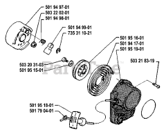Husqvarna 22 R - Husqvarna String Trimmer (1986-10) Starter Assembly