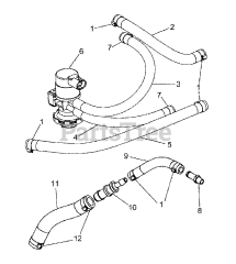 Briggs & Stratton 076351-00 - Briggs & Stratton 48kW Liquid Cooled Home Standby Generator Engine Service Parts - 5.0L - Hose Assemblies (312594)