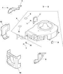 Kohler CV15-41503 - Kohler Command PRO Engine, Basic Version, 15hp, 11.2kW Blower Housing &amp; Baffles 6-27-43
