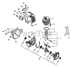 Echo PP-1200 - Echo Pole Saw (Type 1E) Crankcase, Engine, Fan Case
