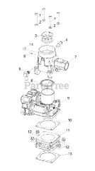 Briggs & Stratton 076143-00 - Briggs & Stratton 35kW Liquid Cooled Home Standby Generator Engine - 3.0L - Venturi &amp; Throttle Body (312593)