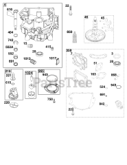 Briggs & Stratton 40N777-0024-B1 - Briggs & Stratton Vertical Engine Crankcase Cover/Sump Group