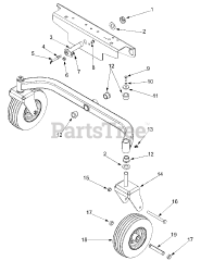 White Outdoor Z-165 (53CA1A3G190) - White Outdoor 42" Zero-Turn Mower Front Axle &amp; Tire Assembly