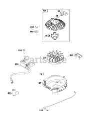 Briggs & Stratton 93J02-0112-H5 - Briggs & Stratton Vertical Engine Flywheel, Ignition, and Starter Group