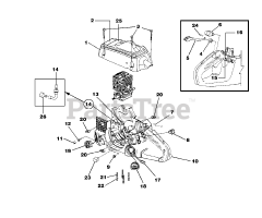 Homelite D 3300 C (UT-10784) - Homelite Chainsaw Engine Housing - Fuel Tank - Oil Tank