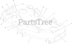 Toro 74926 (6000) - Toro 60" Z Master Zero-Turn Mower, Side-Discharge Deck (SN: 403005770 - 404319999) Deck Decal Assembly No. 136-8634