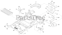 Exmark LZE751CKA524A2 - Exmark 52" Lazer Z E-Series Zero-Turn Mower, Kawasaki FX (SN: 404314159 - 406294344) (Rev B) (2019) Main Frame Assembly