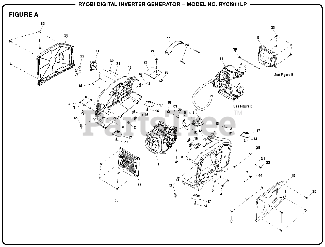 Ryobi RYC i911 LP (090930329) Ryobi Digital Inverter Generator, Rev