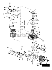 Lawn-Boy 5501 - Lawn-Boy Walk-Behind Mower (SN: 300000001 - 399999999) (1973) Engine, Magneto, Starter And Carburetor Parts List Models Used On: 3058-5022-5081