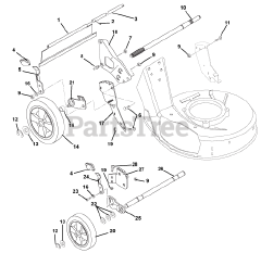 Ariens 911396 (LM 21 SW) - Ariens 21" Self-Propelled Walk-Behind Mower, 6hp Kawasaki (SN: 003000 & Above)