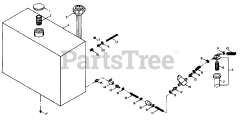 White Outdoor FR-2200 D (130-028-190) - White Outdoor Front-Mount Riding Mower (1990) Fuel Tank Assembly