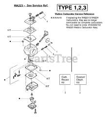 Weed Eater XT 200 - Weed Eater String Trimmer, Type 3 Carburetor Assembly (WA223)