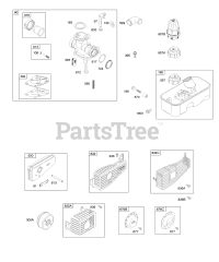 Briggs & Stratton 9T702-3858-E1 - Briggs & Stratton Vertical Engine Carburetor, Exhaust System, Fuel Supply
