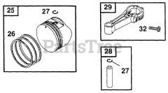 Briggs & Stratton 12D802-0600-01 - Briggs & Stratton Vertical Engine Piston Grp