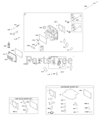 Briggs & Stratton 215802-0118-E9 - Briggs & Stratton Vertical Engine Cylinder Head, Gasket Set - Engine, Gasket Set - Valve, Intake Manifold, Valves
