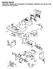 Husqvarna YTH 1848 XP (954567260) - Husqvarna 48" Yard Tractor (2003-06) CHASSIS &amp; ENCLOSURES