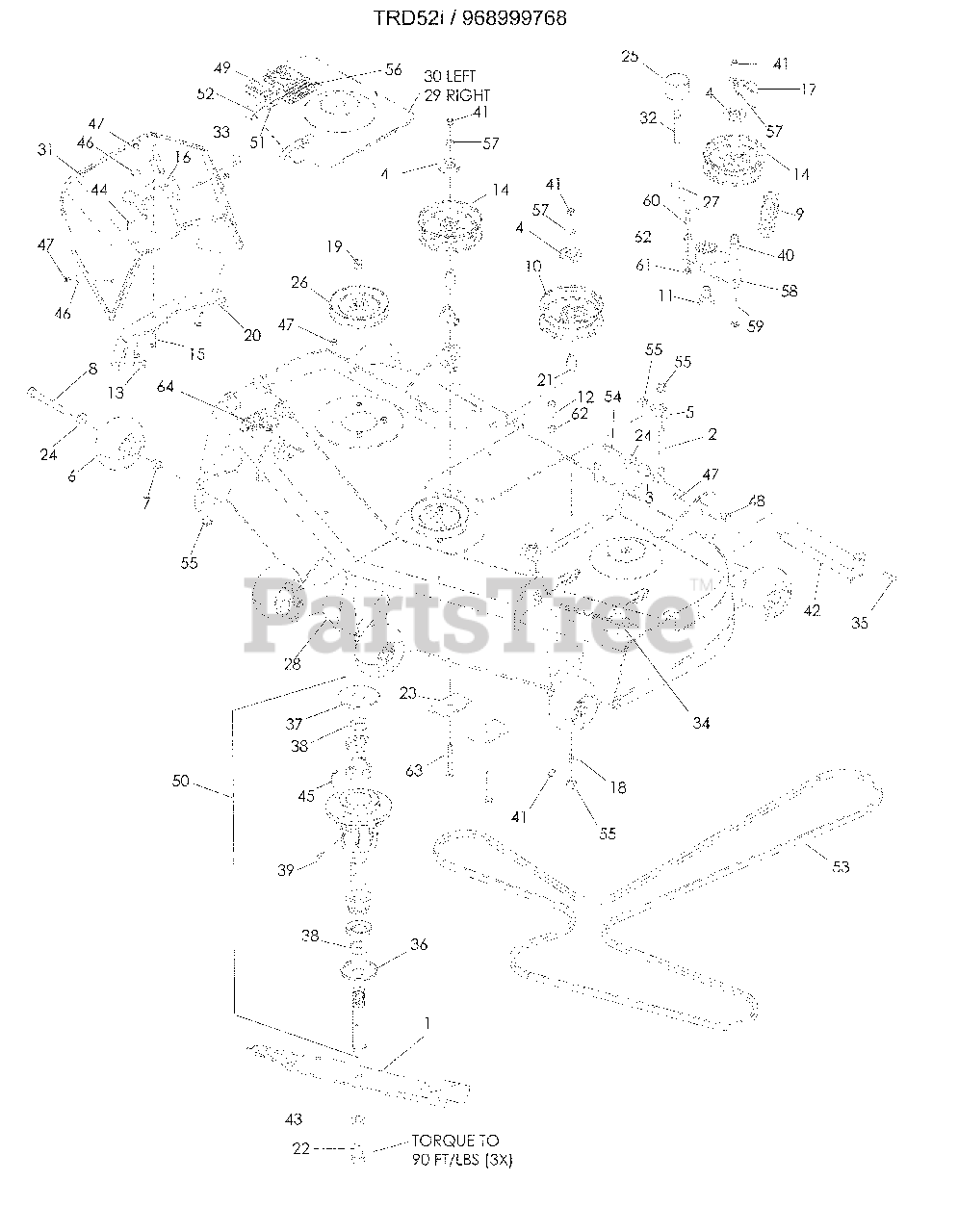 Husqvarna TRD 52I (968999768) Husqvarna 52" Mower Deck Assembly (2009