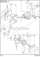 Subaru Robin DY232BB0210 (DY23-2) - Subaru Robin Engine, Diesel 310 Intake &amp; Exhaust