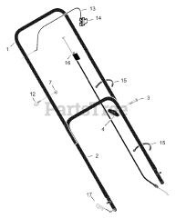 Scotts 20415x8B - Scotts 20" Walk-Behind Mower (2000) Handle Assembly