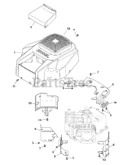 Cub Cadet RZT-50 KH (17YF2ACP010) - Cub Cadet 50" RZT Zero-Turn Mower, Kohler (2012) Kohler SV720-3050 Blower Housing &amp; Baffles