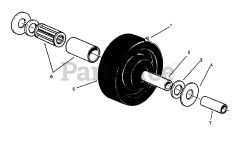 Toro 30152 - Toro 52" Side-Discharge Mower Deck (SN: 059000001 - 059999999) (1995) Castor Wheel Assembly No. 27-1050 (optional)