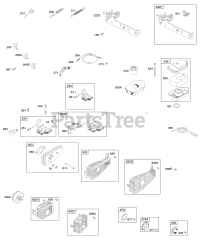 Briggs & Stratton 9D902-2128-E1 - Briggs & Stratton Vertical Engine Air Cleaner, Controls, Exhaust System, Governor Spring, Ignition