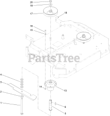Toro 30672 - Toro 32" Walk-Behind Mower, Fixed Deck, T-Bar, Gear Drive (SN: 313000001 - 313999999) (2013) Spindle and Blade Assembly