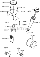 Toro 74409 (Z 340) - Toro 40" Z Master Zero-Turn Mower, Side-Discharge Deck (SN: 270000001 - 270000700) (2007) Lubrication Equipment Assembly Kawasaki FH580V-AS40-R