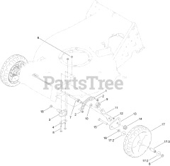 Toro 22283 - Toro 53cm Heavy-Duty Recycler Walk-Behind Mower (SN: 400000000 - 415299999) Front Wheel and Height-of-Cut Assembly