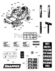 Snapper ZTX 250 (2691711-00) - Snapper 48"/122cm Zero-Turn Mower, 8270 Series Briggs & Stratton