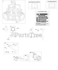 Briggs & Stratton 350777-1044-E2 - Briggs & Stratton Vertical Engine Cylinder, Piston/Rings/Connecting Rod