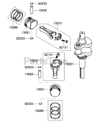 Toro 38694 - Toro 36" Walk-Behind Mower, Fixed Deck, T-Bar, Gear Drive (SN: 290000001 - 290999999) (2009) PISTON AND CRANKSHAFT ASSEMBLY KAWASAKI FH541V-FS23