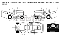 Husqvarna CT 151 (960610180-05) - Husqvarna Lawn Tractor (2007-10) DECALS