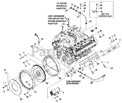 Generac QT10068KNSNA - Generac 100kW Home Standby Generator (SN: 5500181 - 5593197) (2009) Engine Common Parts R/H Side 6.8L G/B CPL (0F3557)