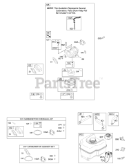 Briggs & Stratton 124032-0101-E1 - Briggs & Stratton Horizontal Engine Carburetor, Fuel Supply