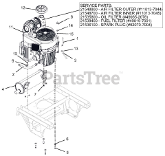 Gravely 992255 (Pro-Turn 272) - Gravely Pro-Turn 72" Zero-Turn Mower (SN: 040000 - 040999) Engine - Kawasaki FX921