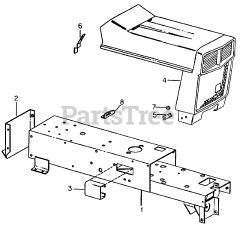 Cub Cadet 282 (132-282-100) - Cub Cadet Lawn Tractor Drawbar, Engine Mount, Hood Grille &amp; Frame