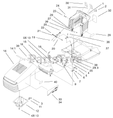 Toro 71226 (16-38 XLE) - Toro Lawn Tractor (SN: 210000001 - 210999999) (2001) Hood Tower Assembly