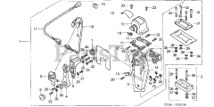 Honda BF200 A4 XA (BAEJ) - Honda Marine Engine, Made in Japan (SN: BAEJ-1200001 - BAEJ-1299999) REMOTE CONTROL (TOP MOUNT SINGLE TYPE) (R.)