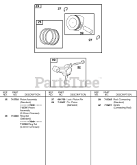 Briggs & Stratton 247432-0113-E9 - Briggs & Stratton Horizontal Engine PISTON, RINGS, CONNECTING ROD